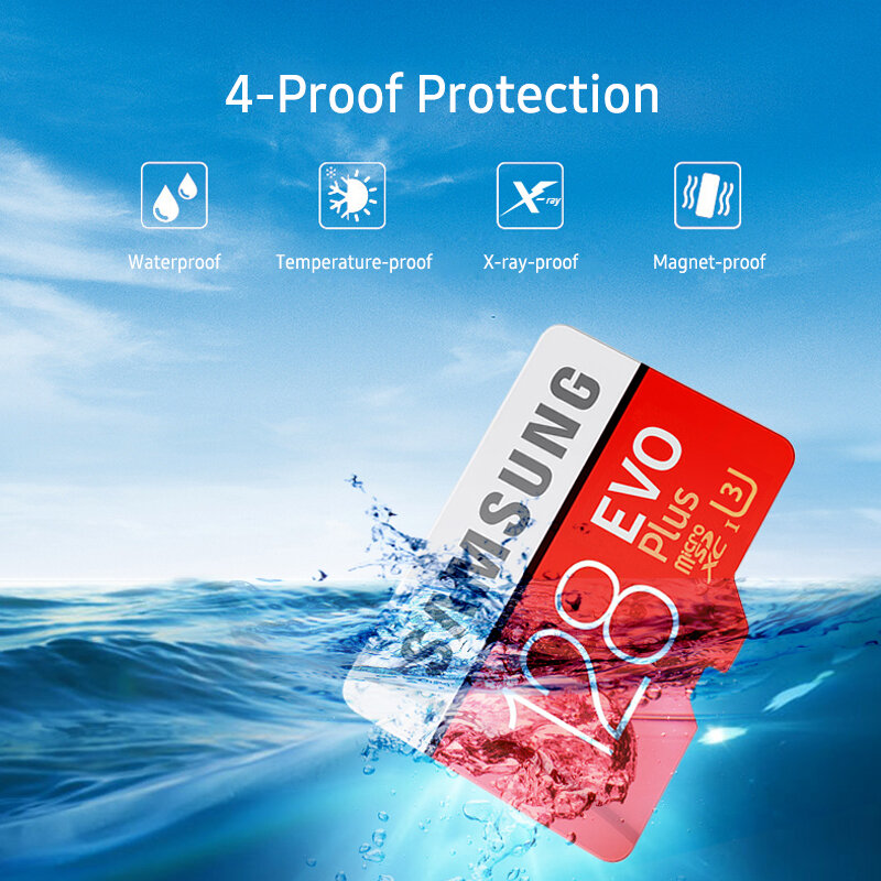 SAMSUNG microSD Card 256G 128GB 64GB 100 เมกะไบต์/วินาทีClass10 U3 Micro SDXCเกรดEVO PLUS micro SD Card TFแฟลชรถ