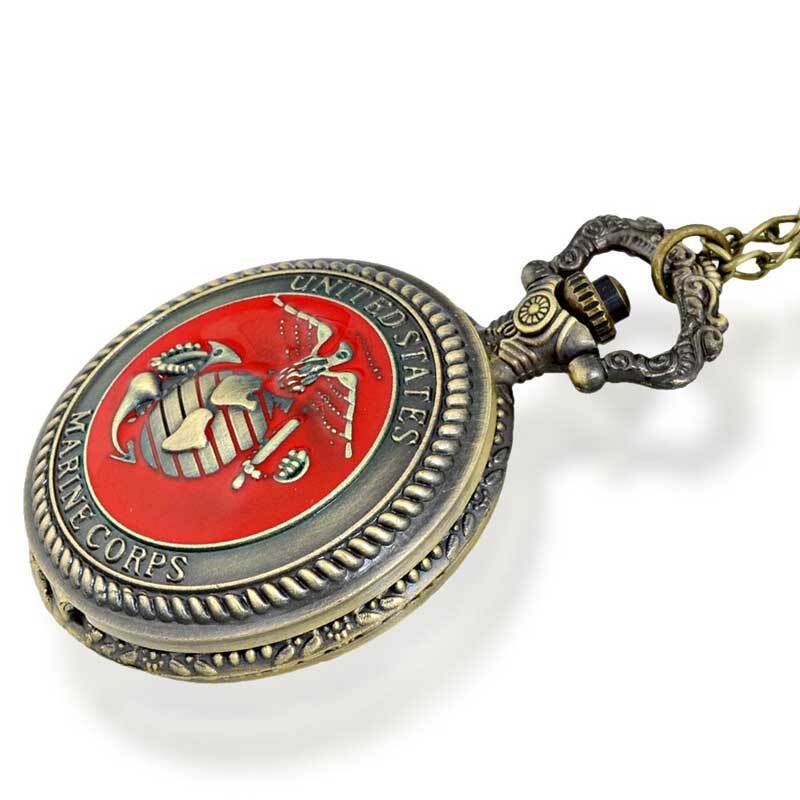 Antyczne korpus piechoty morskiej stanów zjednoczonych-USMC kwarcowy zegarek kieszonkowy w stylu Vintage mężczyźni kobiety biżuteria prezenty