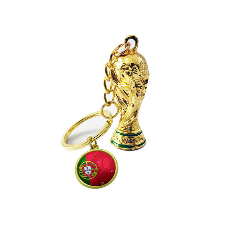 2020 Fan del calcio Souvenir calcio bandiera nazionale portachiavi calcio trofeo in metallo portachiavi regali gioco palla