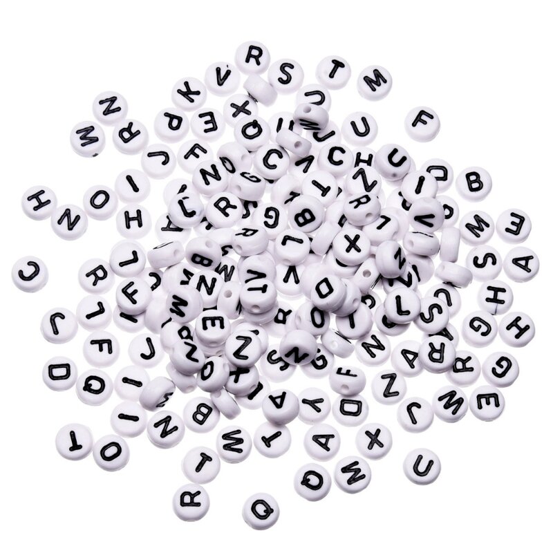 100pcs Alphabet Acrylic Loose Beads For Bracelet Jewelry Wood Bead Letters DIY For Bracelet Pacifier Clip Jewelry Accessories