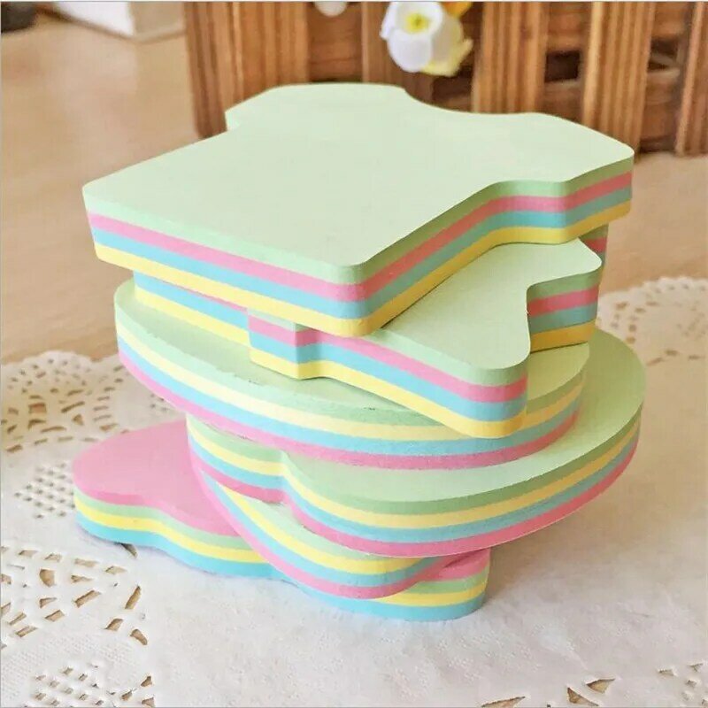 1PCS/100 Pages Multicolor Sticky Notes Memo Pads Cute Office Bookmark Convenience stickers