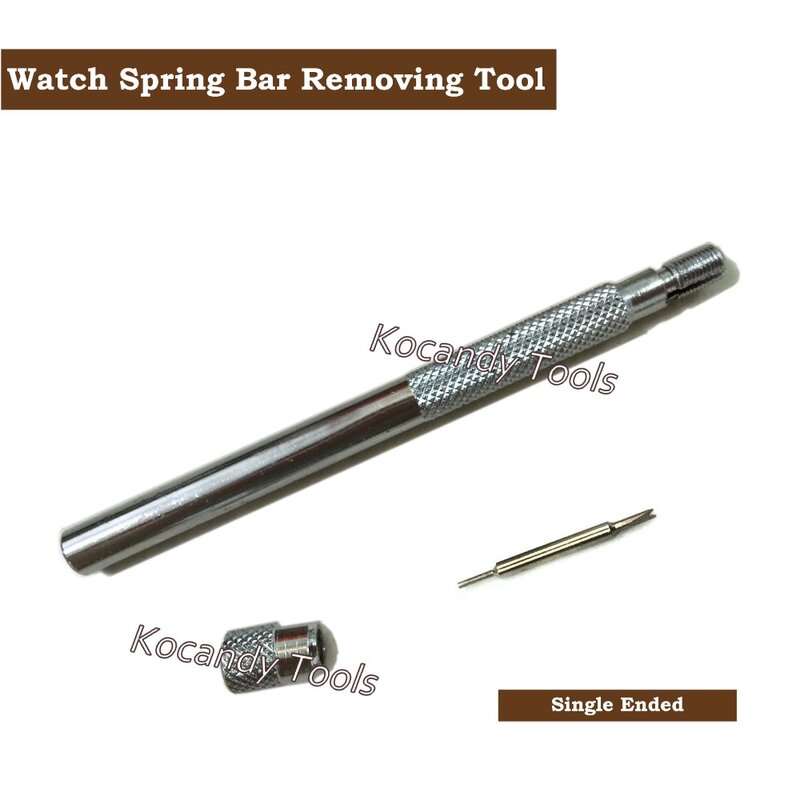 Ferramenta de reparo de relógio de ponta única, em aço inoxidável, ferramenta de remoção de barra de mola, cor prata, removedor de elos de relógio