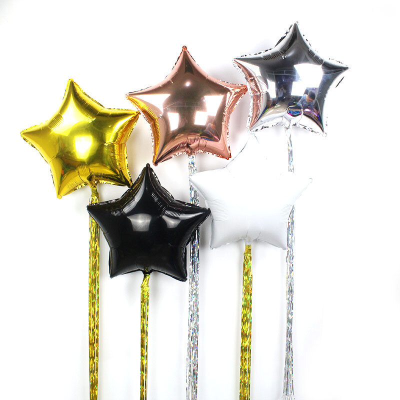 5 pièces/lot 18 "pouces feuille étoile ballon mixte coeur ballon hélium métallique globos pour mariage/bébé décorations de fête d'anniversaire adulte