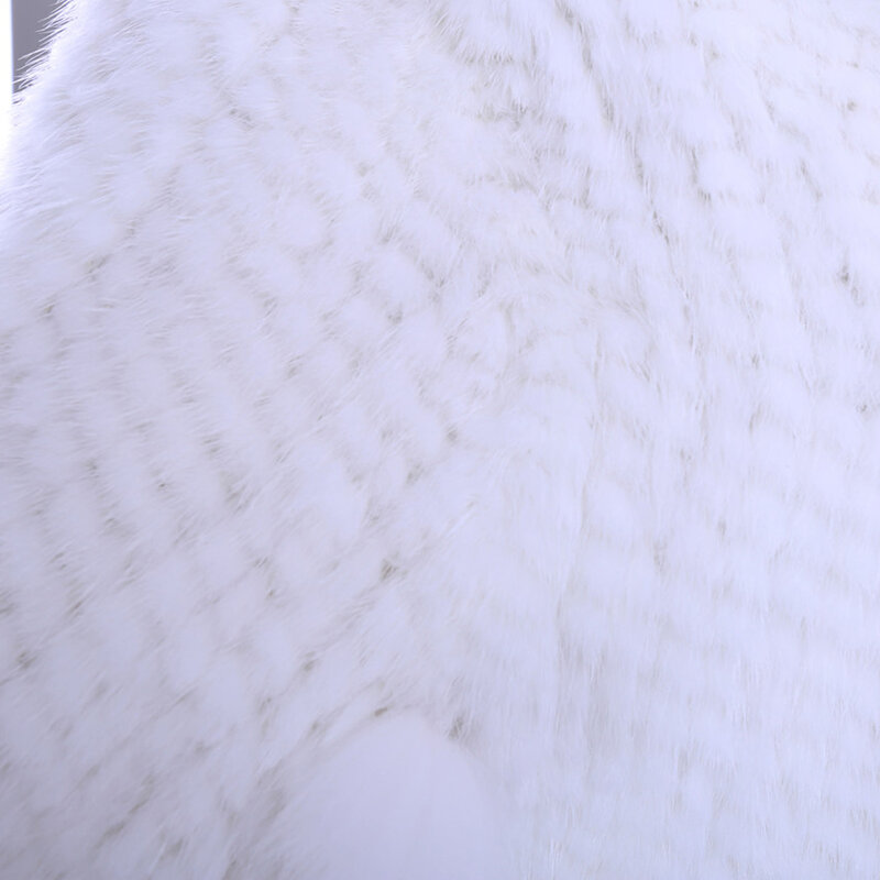 Mewah Baru Asli Rajutan Mink Bulu Bulu Selendang Cape dengan Fox Bulu Kerah Triming Wanita Lady Mink Bulu Bulu Jaket Mantel mencuri Amice