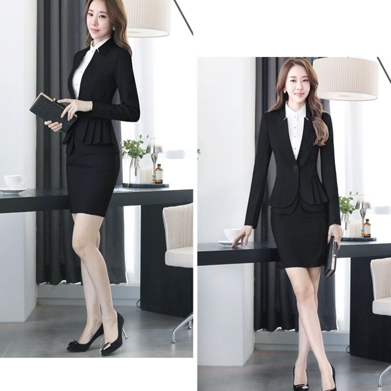Costumes jupe pour femmes d'affaires coréennes, téléchargés à la réception, pantalons de travail élégants, uniforme de bureau, DD2047