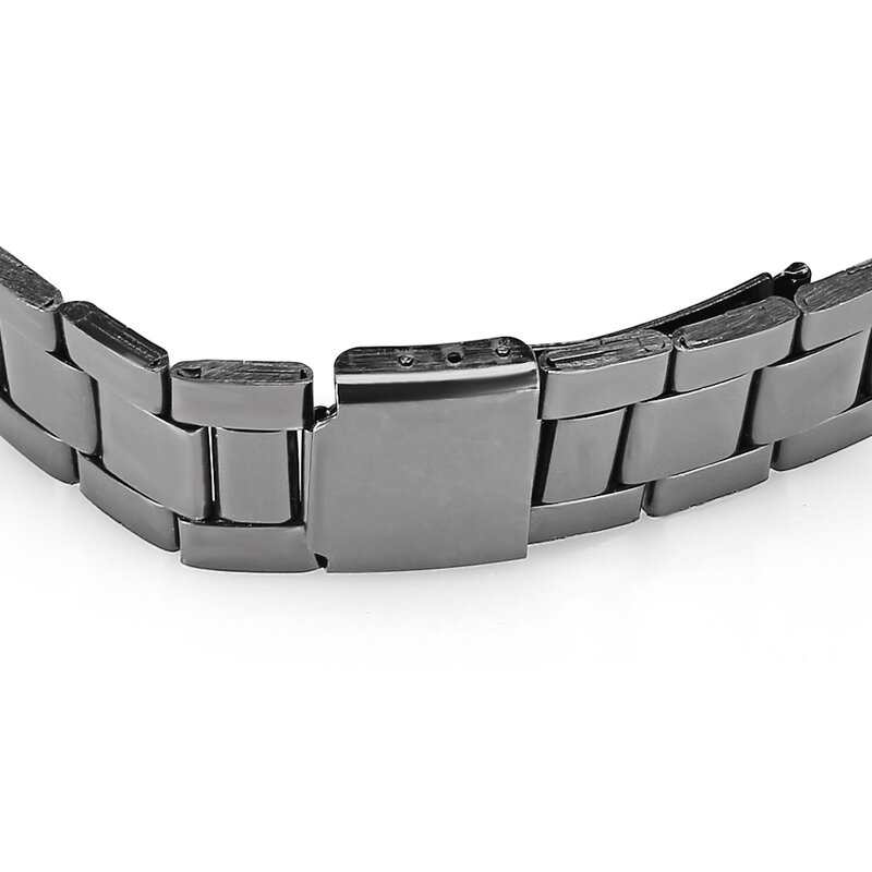 Montre-Bracelet à Quartz analogique pour hommes et femmes, en acier noir, avec Date automatique, décontractée, à la mode