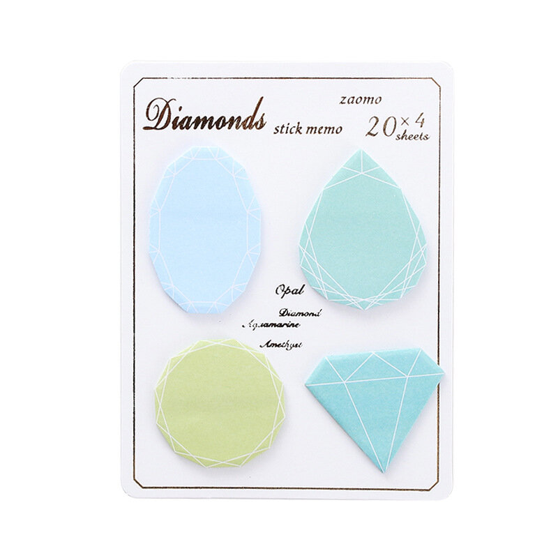 Creative Diamond SeriesอัญมณีรูปแบบPastelโพสต์หมายเหตุมือวาดMulti-สีซ้ำๆโพสต์นักเรียนแบบพกพาSticky Note