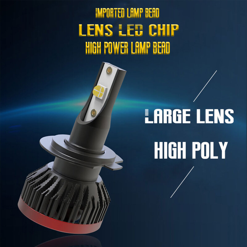 5500k Car headlight Mini H7 LED Bulbs H4 LED HIR2 H8 H11 XHP70 50 Chip Headlamps Kit 9005 9006 HB4  Fog light 12V LED 20000LM