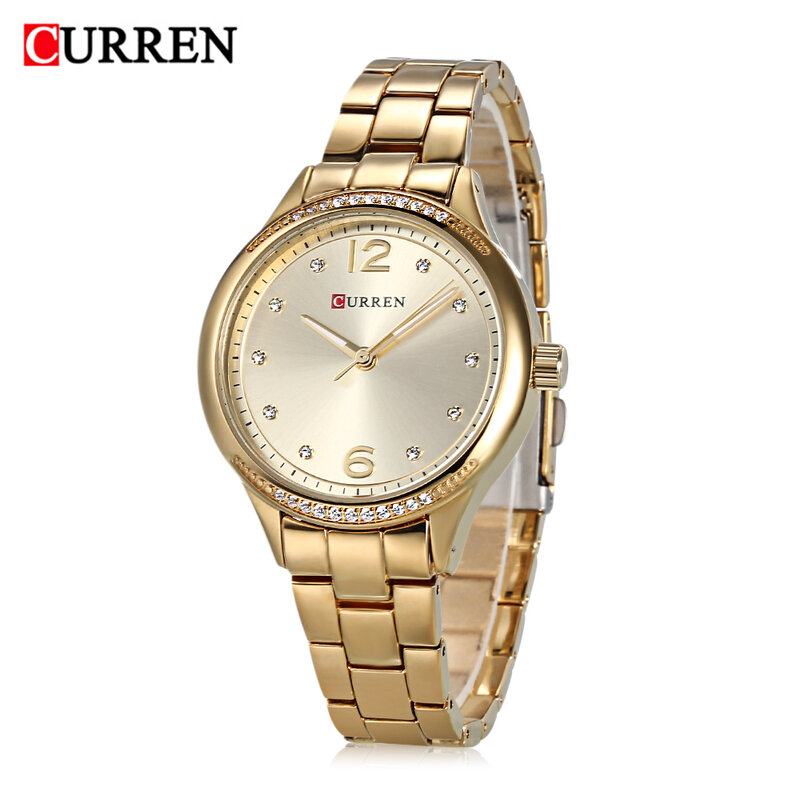 Luxe Merk Curren Quartz Horloge Voor Vrouwen Rose Gold Steel Band Dames Pols Horloges Shining Crystal Waterdicht Relogio Feminino