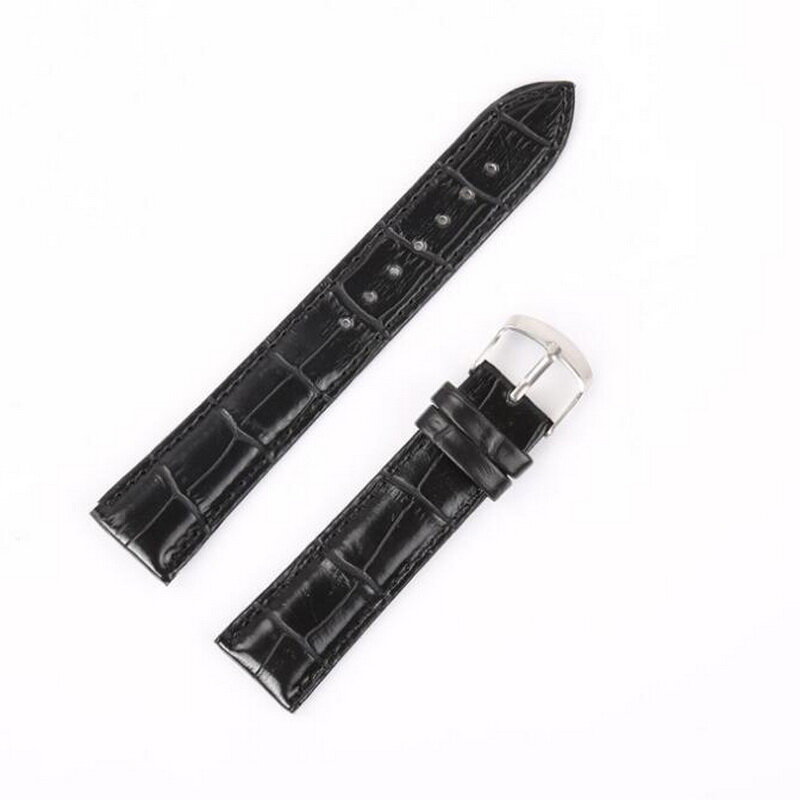 Neway-Correa de reloj de cuero duradero para hombre y mujer, correa de reloj de pulsera, negro y marrón, 16mm, 18mm, 20mm, 22mm