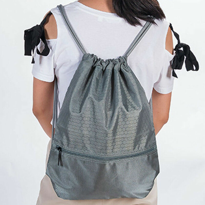 2019 Women Waterproof Drawstring Bag Solid Casual Backpack Camping Lightweight Gym Bag Men Women Outdoor Cheap Backbag