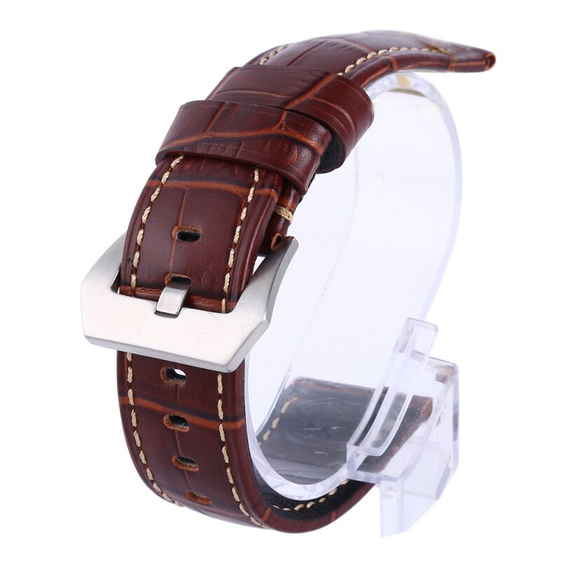 Pulseiras de relógio de couro masculino feminino pulseira de relógio para cinto fivela de aço inoxidável 20 22 24 26mm