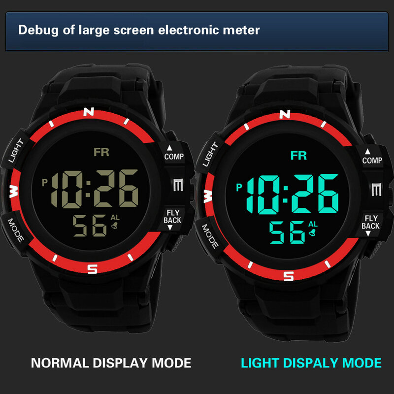 Бразильские мужские водонепроницаемые электронные часы для мальчиков Цифровые армейские спортивные светодиодный ные кварцевые наручные ...