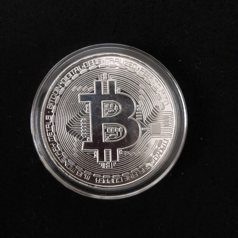 Koin Bitcoin Berlapis Emas Koleksi Seni Koleksi Hadiah Peringatan Fisik Casassius Bit BTC Logam Antik Imitasi