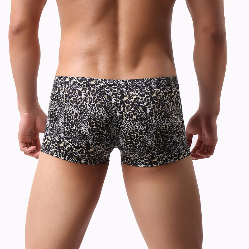 Howe Ray-bóxer de leopardo para hombre, ropa interior suave, cómoda, transpirable, lencería íntima