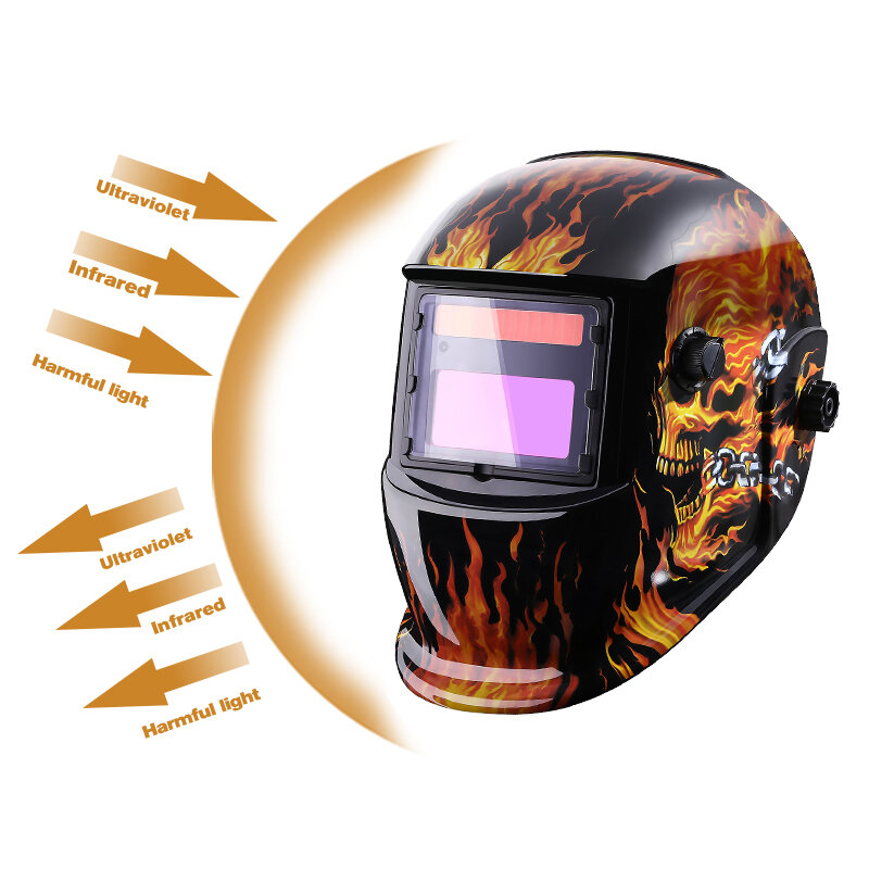 Factory Outlet DEKO Skull Solar Auto Darkening Adjustable Range 4/9-13 MIG MMA Electric Welding Mask/Helmet/Welding Lens