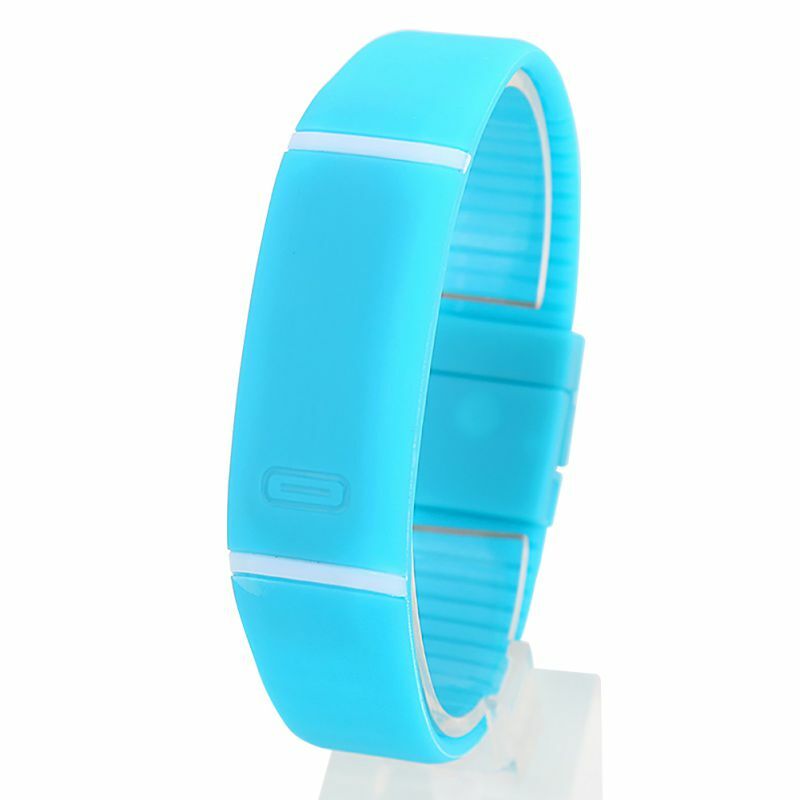 Reloj de goma de moda con fecha LED, pulsera Digital deportiva para hombre y mujer