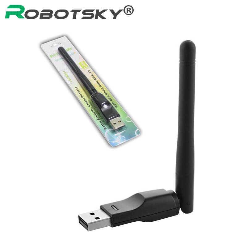 Ralink-بطاقة شبكة wi-fi RT5370 ، 2.0 ميجابت في الثانية ، USB 150 ، محول شبكة لاسلكية ، هوائي دوار وحزمة بيع بالتجزئة ، 802.11 b/g/n LAN