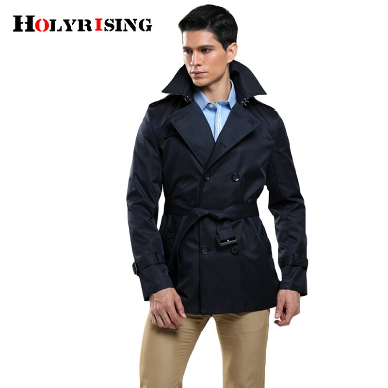 Holyrising capa de trincheira masculina, casaco fino casual streetwear quebra de vento roupas masculinas sobretudo vintage tamanhos 103-5