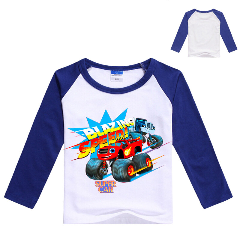 Kids Nieuwe Kinderen Met Korte Mouwen T-shirts Kinderen Jongen Meisje Tee Jongens Tops Monster Machine Kids Jongen Blazing Speed Auto Cartoon chothe