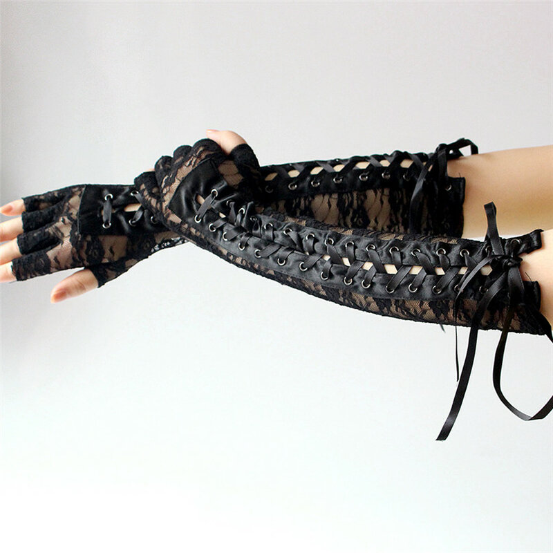Модные женские длинные кружевные перчатки для танвечерние, пикантные сетчатые черные/фиолетовые перчатки, летние солнцезащитные перчатки ...
