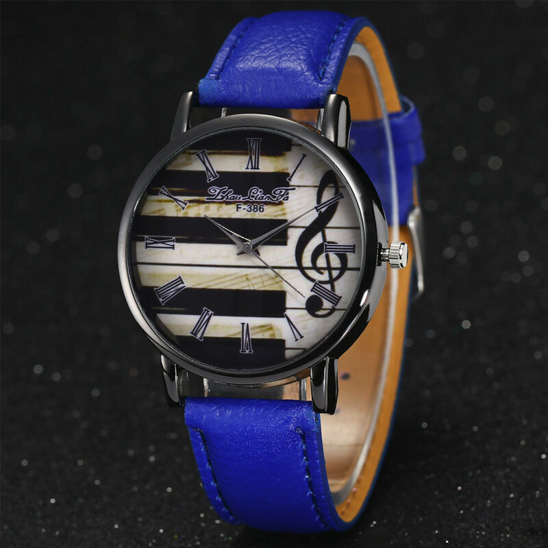 Musical reloj de pulsera de mujer con estampado de Relogio femenino diseño de moda relojes elegante triángulo hueco