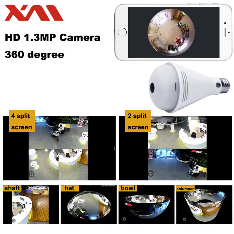 Teknologi Baru Kamera Lampu Wifi dengan Speaker Bluetooth Lampu Warna-warni Kamera Ip Nirkabel Bohlam 360 Derajat Kamera Ip Rumah