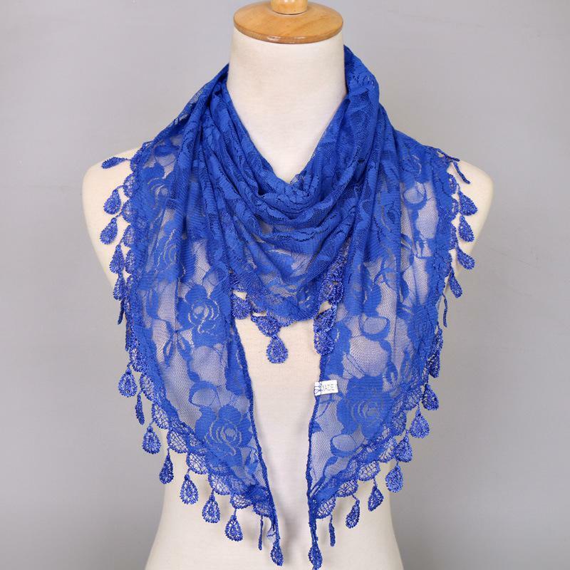 Summer ladies lace scarf flexible women's triangle bandage floral scarf shawl wedding gift scarf luxury brand design
