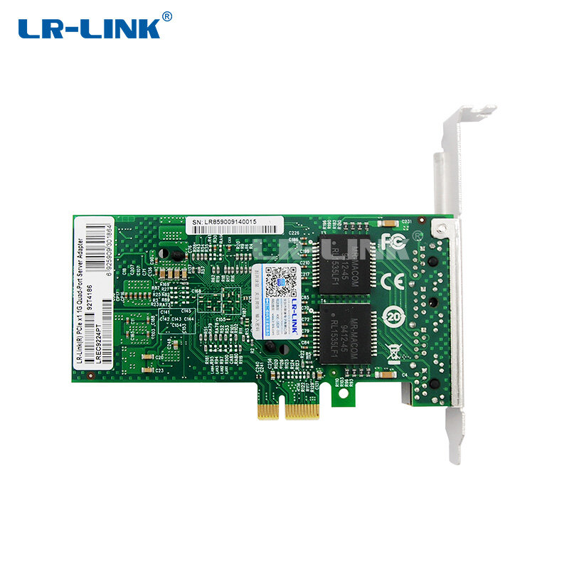 LR-LINK 9224PT Gigabit Ethernet อะแดปเตอร์เครือข่าย10/100/1000M PCI-Express Quad Port RJ45 Lan Card NIC Intel I350-T4 Compatible