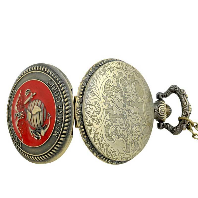 Montre de poche à Quartz Vintage pour hommes et femmes, Antique, Corps de Marine des états-unis, USMC, bijoux cadeaux