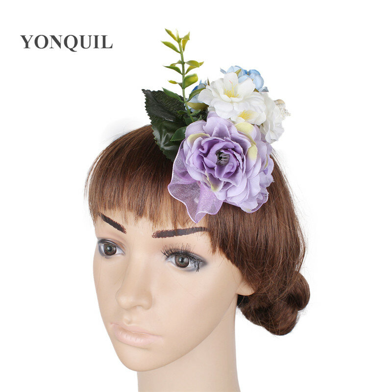 Flor de seda artesanal para fascinator chapéus acessórios millinery grampos de cabelo diy folha simulação flor headwear artesanato