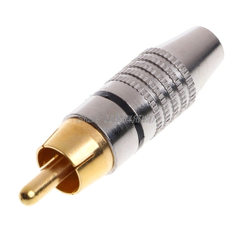 10 pces rca plug áudio vídeo travamento cabo conector banhado a ouro r29 whosale & dropship