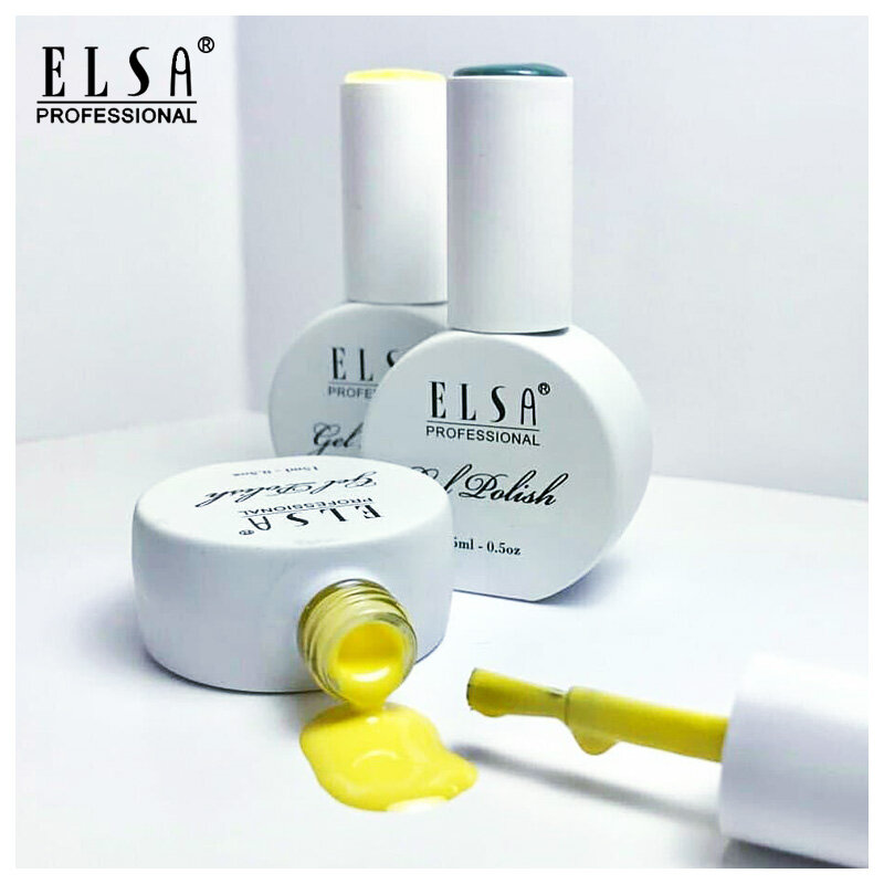 Elsa-esmalte en Gel para manicura semipermanente, barniz para capa superior, UV, LED, 15ml