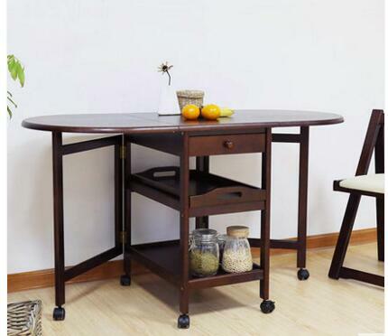 Folding table. Wooden retractable folding table. Portable receiving table.
