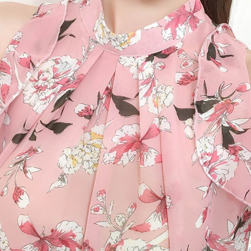 Blusas Florais Impressão Mulheres Tops Das Senhoras da moda Verão Alargamento Manga Comprida Chiffon Blusas Feminina Off Ombro Blusa Mujer