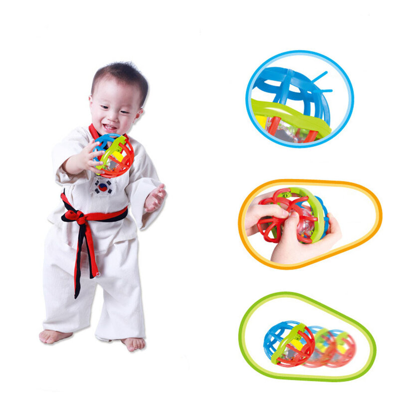 Детская погремушка игрушка веселое кольцо с мячом развивающая детская умственная тренировка хватающая способность детские игрушки-погрем...