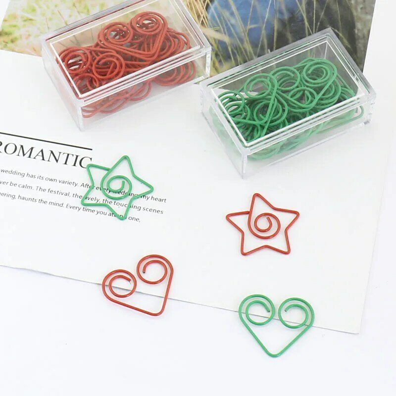 TUTU 2018 new cute colored love heart design office school paper clips stationery candy student bookmark 20pcs/box H0214