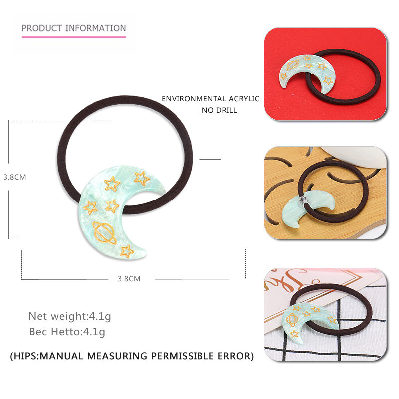 Explosie Modellen Japanse Haaraccessoires Eenvoudige Elastiekjes Mooie Sterren Maan Goedkope Haar Ring