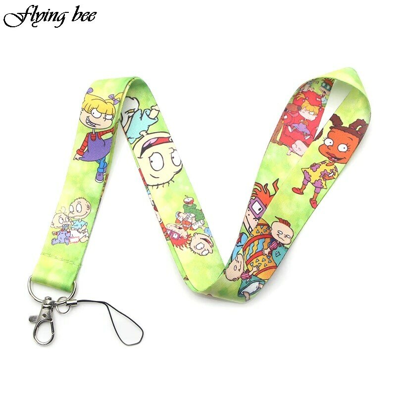 Flyingbee Kawaii portachiavi per bambini cartone animato simpatico telefono cordino donna moda cinturino cordini per collo per carta d'identità chiavi del telefono X0094