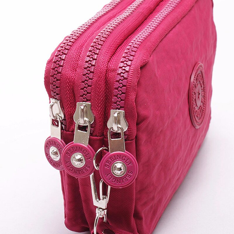 портмоне Для женский сумка мобильного телефона Мода маленький кошелек клатч визитница Три молнии мини ключница сумки