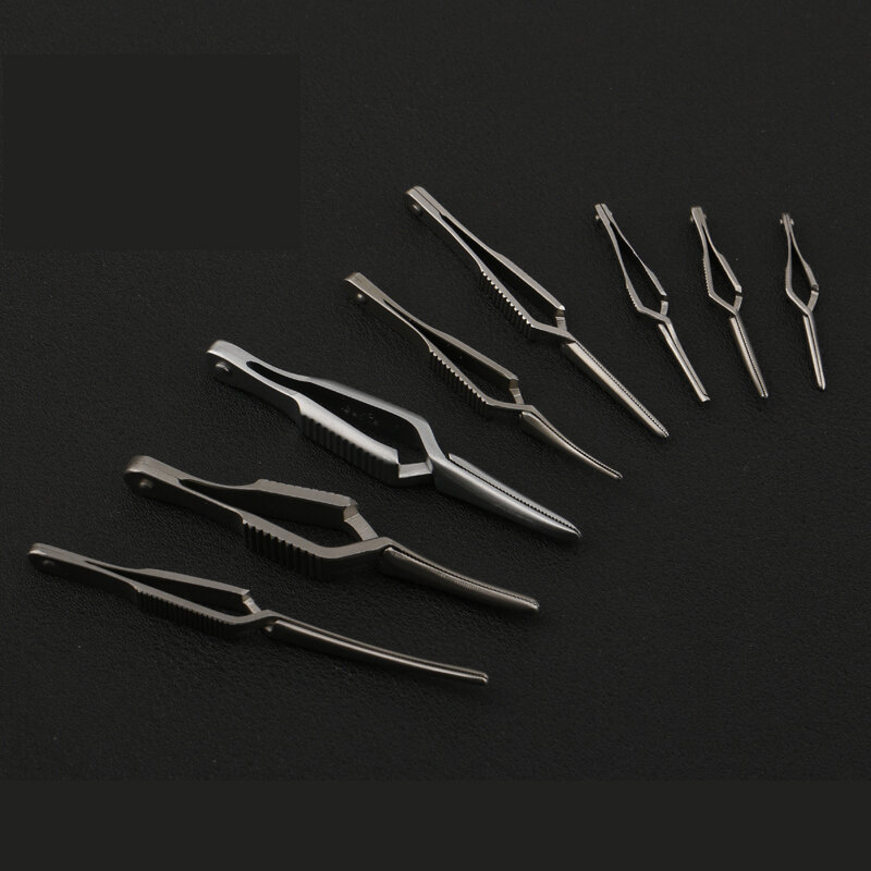 Dispositivo microchirurgico in acciaio inossidabile con Clip vascolare arteriosa blocco temporaneo dei morsetti dell'arteria e dei denti pieni di piegatura dritti