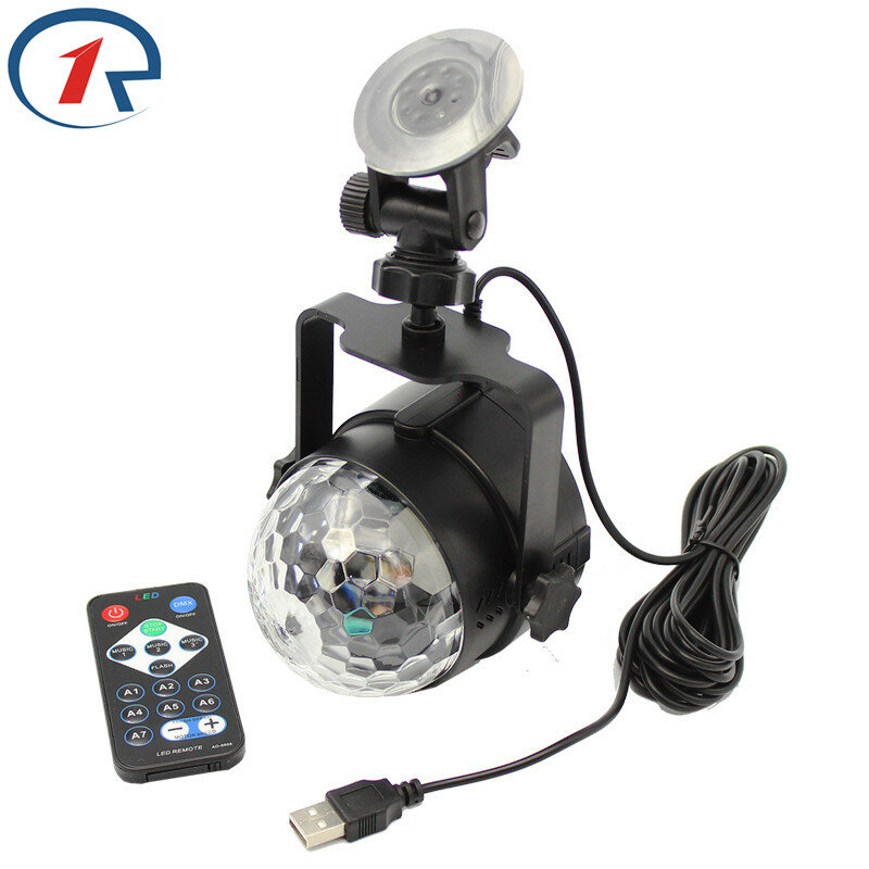 ZjRight – boule lumineuse rotative en cristal, 1m, USB, 5V, colorée, rvb, LED, télécommande IR, pour DJ, disco, fête