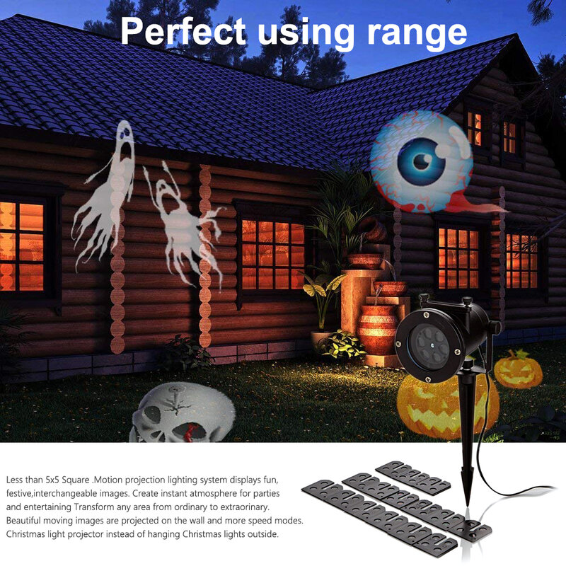 12 Patterns Christmas Laser Snowflake Projector Outdoor LED Waterproof Disco Lights Home Garden Landscape Light Party Decoration