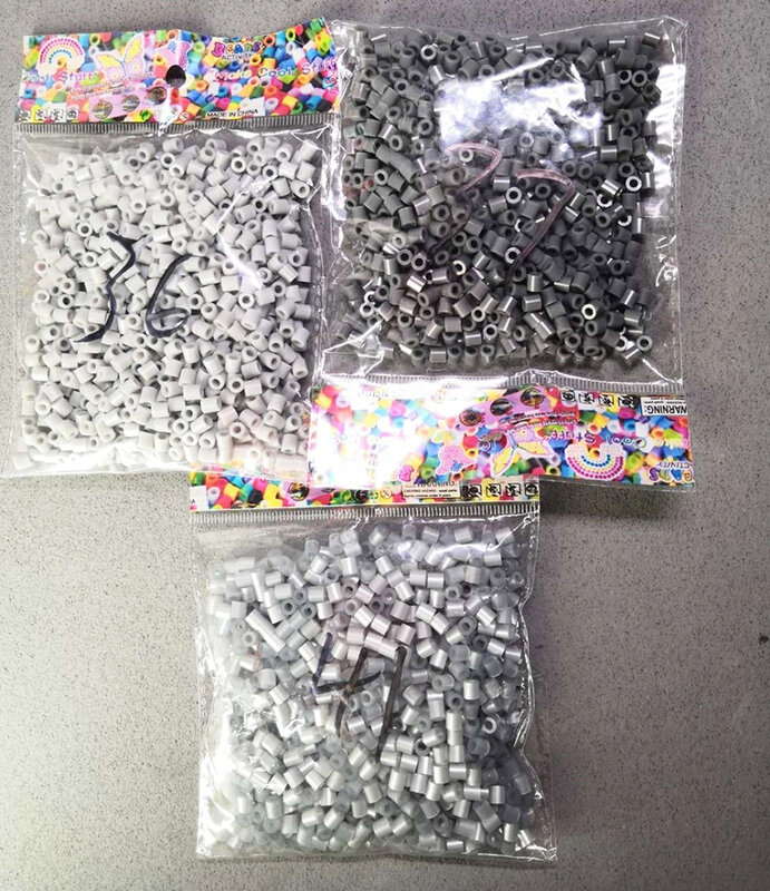 1000pcs Hama beads 5.0mm Perler Beads 5.0mm  DIY Craft Toy White Black Beads Handmade 3D Puzzles Refill Package