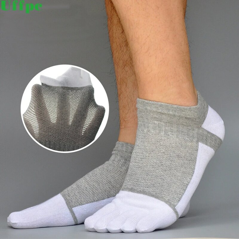 Calcetines cortos de algodón para hombre, medias de compresión con cinco dedos, transpirables, para primavera y verano, 10 unidades = 5 pares = 1 lote