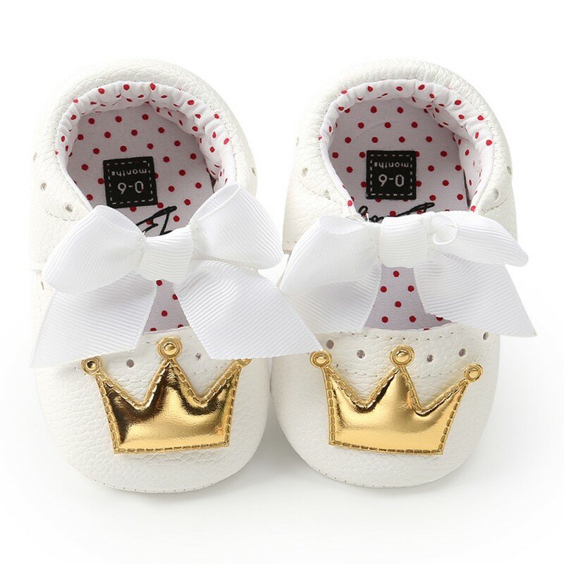 Primavera outono plutônio bonito borboleta coroa anti-deslizamento sapatos da criança princesa bebê macio sapatos de sola indoor berço sapatos