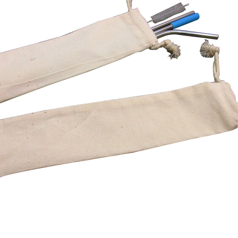 Bolsa de almacenamiento de tela no tejida, bolsa para pajitas de acero inoxidable, palillos, vajilla, 50 unids/lote