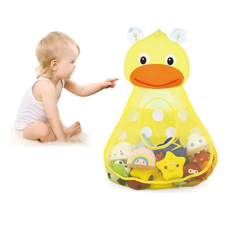Organisateurs de jouets de bain de grenouille et de canard, Caddy mignon de stockage de jouet d'enfant en bas âge, sacs de rangement de jouet de baignoire pour la salle de bains de bébé d'enfants à séchage rapide