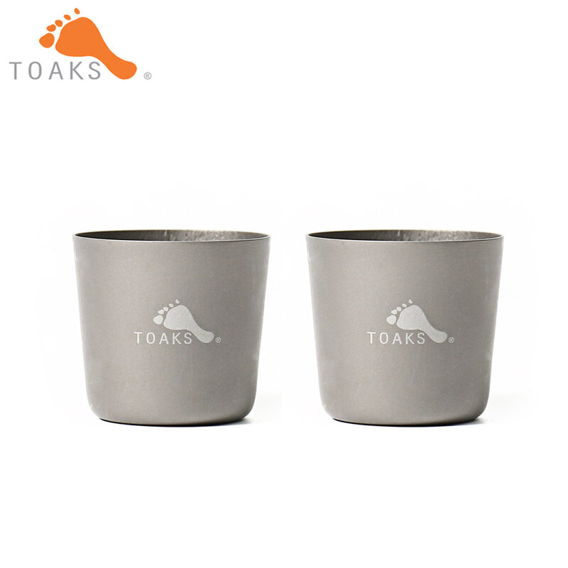 TOAKS-vaso de chupito de titanio SG-02 2 piezas, alta calidad, ultraligero, portátil, para vino, Whisky, para acampar al aire libre, 30ml