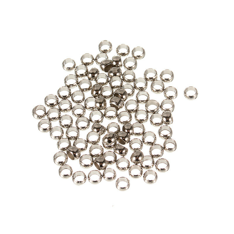 Xinyao 200 contas de ferro para crimpagem, contas para colar com fecho de ferro, diâmetro 2/2.5/3mm, f103